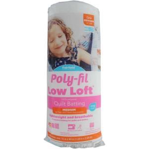imageFairfield L7218 PolyFil LowLoft PolyFil Low Loft 100 Bonded Polyester Batting  72quot x 90quot White Twin Size