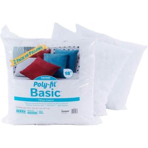 imageFairfield PolyFil Basic Personalizable Pillow Inserts Pillow Inserts for Decorative Pillows Travel Pillows and Home Decor 18quot X 18quot Pack of 218 X 18  Pack of 2