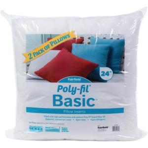 imageFairfield PolyFil Basic Pillow Inserts 2 Pack 24quot x 24quot White