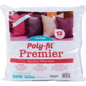 imageFairfield PolyFil Premier Ultra Plush Small Accent Pillow Insert 12quot x 12quot White