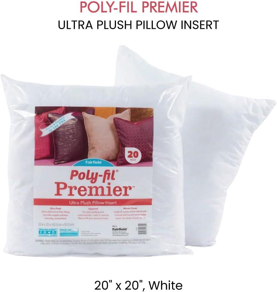 imageFairfield PolyFil Premier Ultra Plush Pillow Insert Pillow Inserts for Decorative Pillows Travel Pillows and Home Decor 27quot x 27quot20 x 20